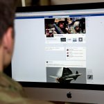 Diversity debate: (Crown copyright 2017) A serviceman accesses social media channels, using a desktop computer.