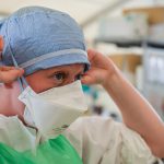 Sponsored reserves: Pictured at the Kerry Town Treatment Unit is an Army Corporal adjusting her mask as she puts on her personal protective equipment.