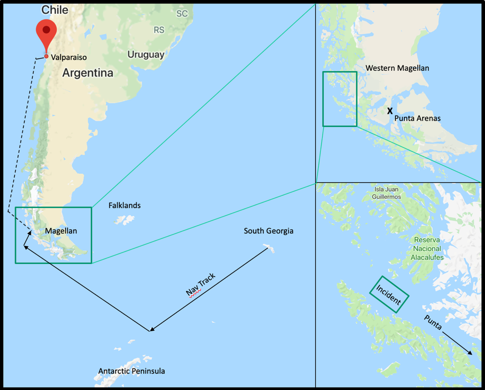 Map describing the geography of the incident