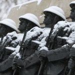 A statue of soldiers in the snow. Once soldiers were our primary deterrence. but what now?