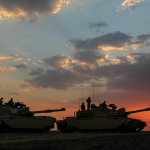 Challenger 2 MBTs from the British Army and the Royal Omani Army