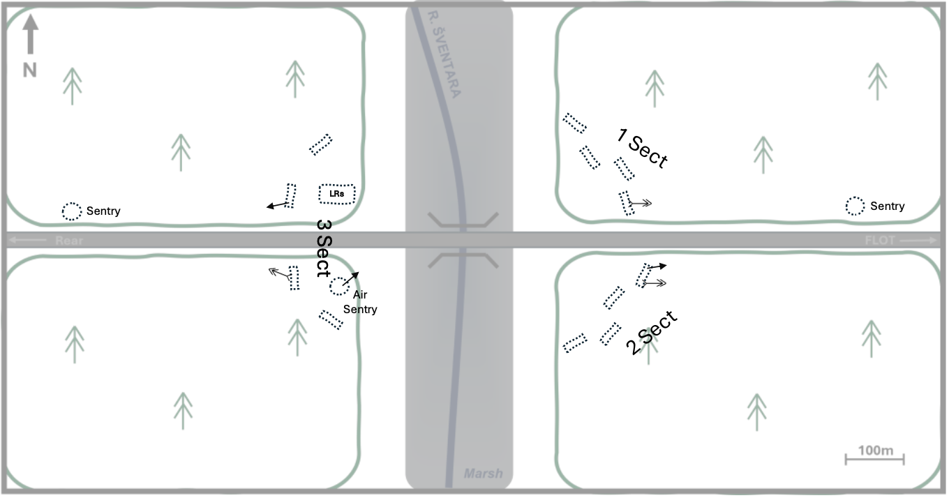 Image: a sketch map of trenches